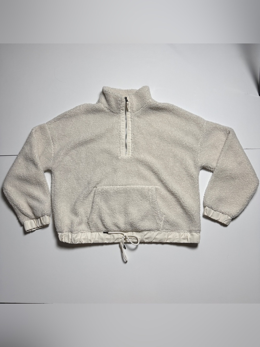 Bailey/44 Teddy Fleece Pullover Womens Large Cream Sherpa Quarter Zip